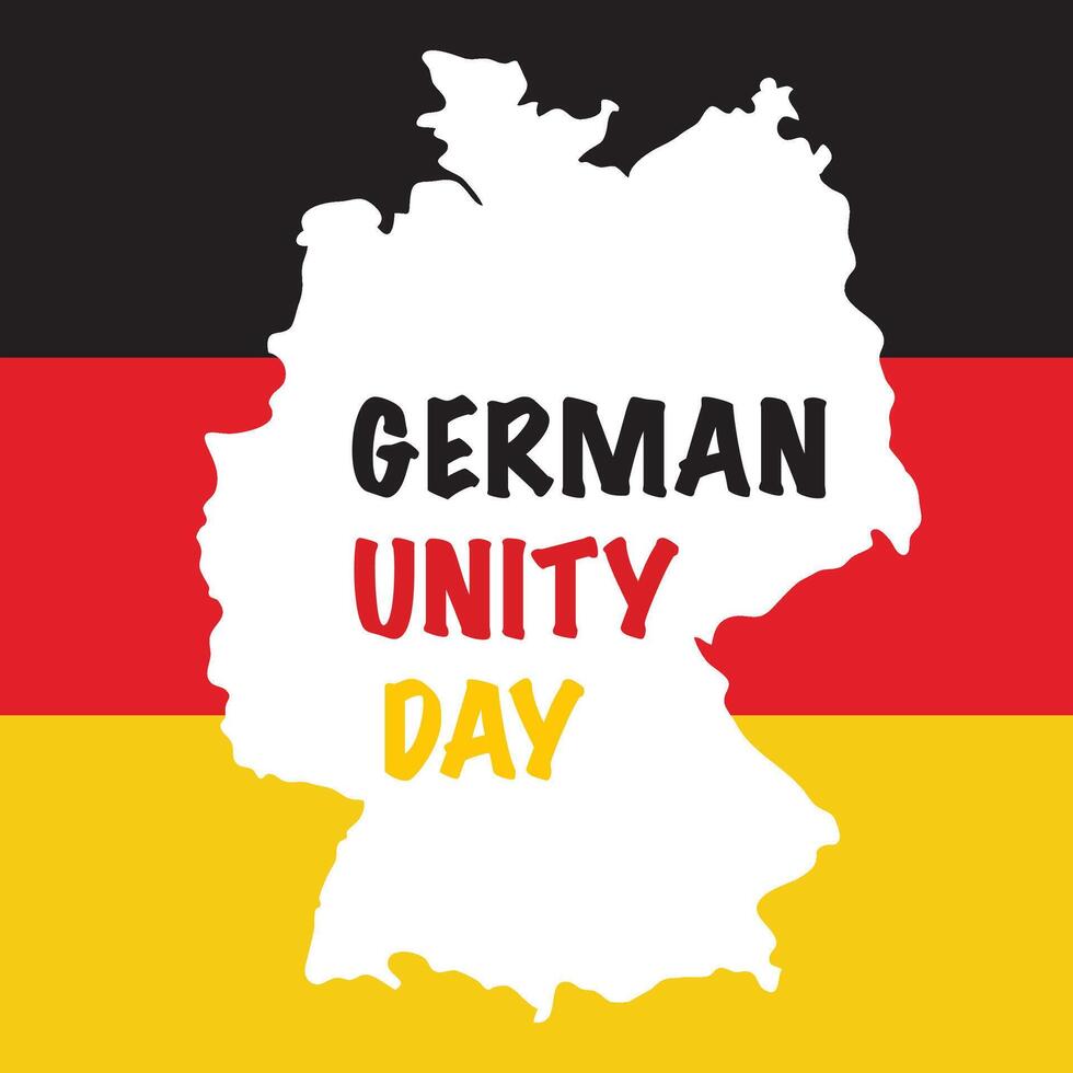 German unity day with country map and flag background illustration vector