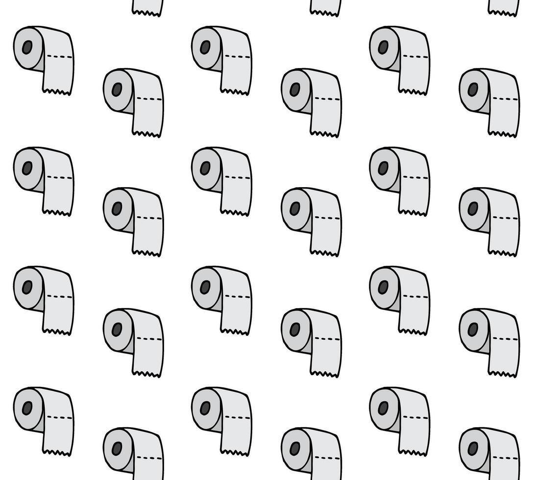 Seamless pattern of hand drawn doodle sketch toilet paper isolated on white background vector