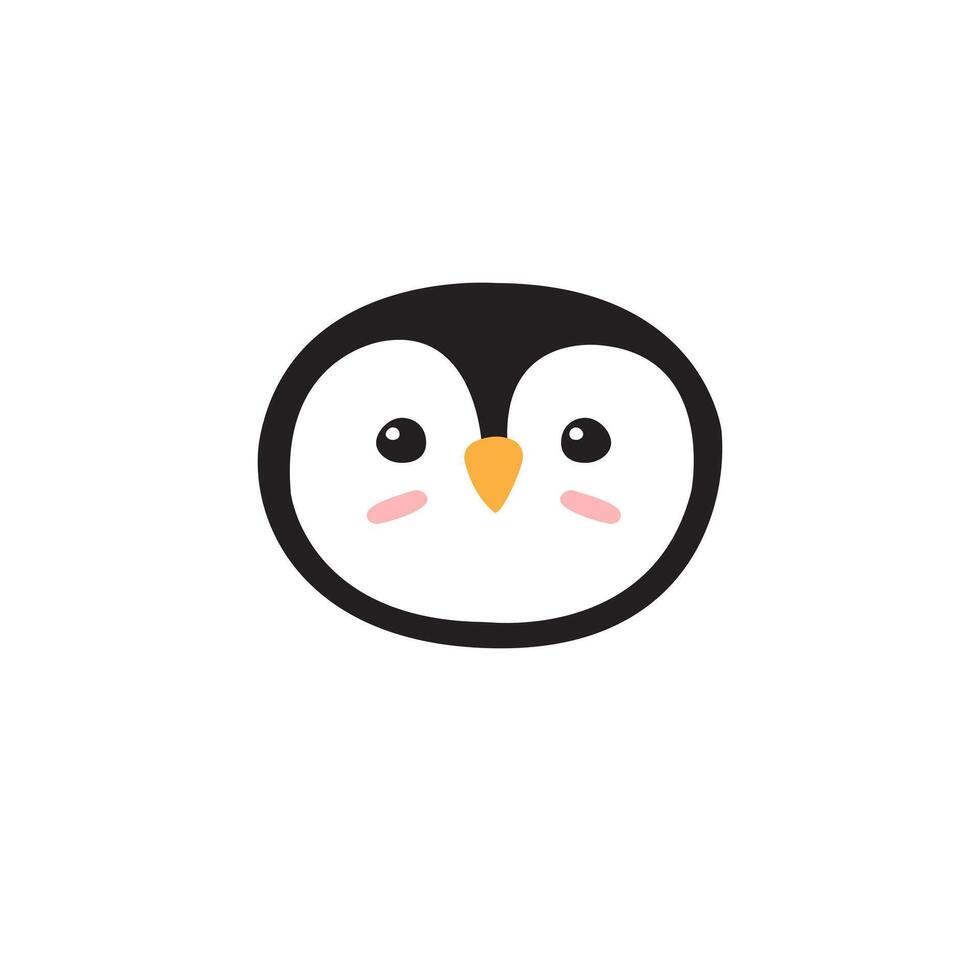 Hand drawn flat baby penguin isolated on white vector
