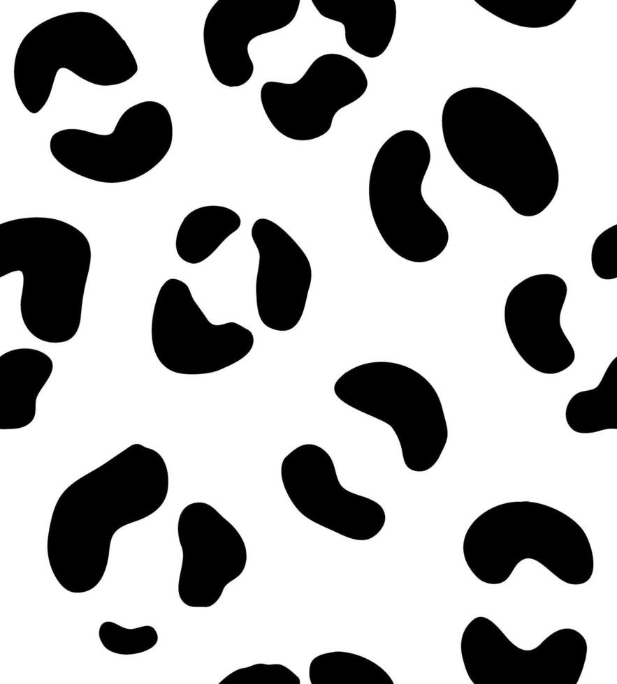 Seamless pattern of leopard dotted fur print isolated on white background vector