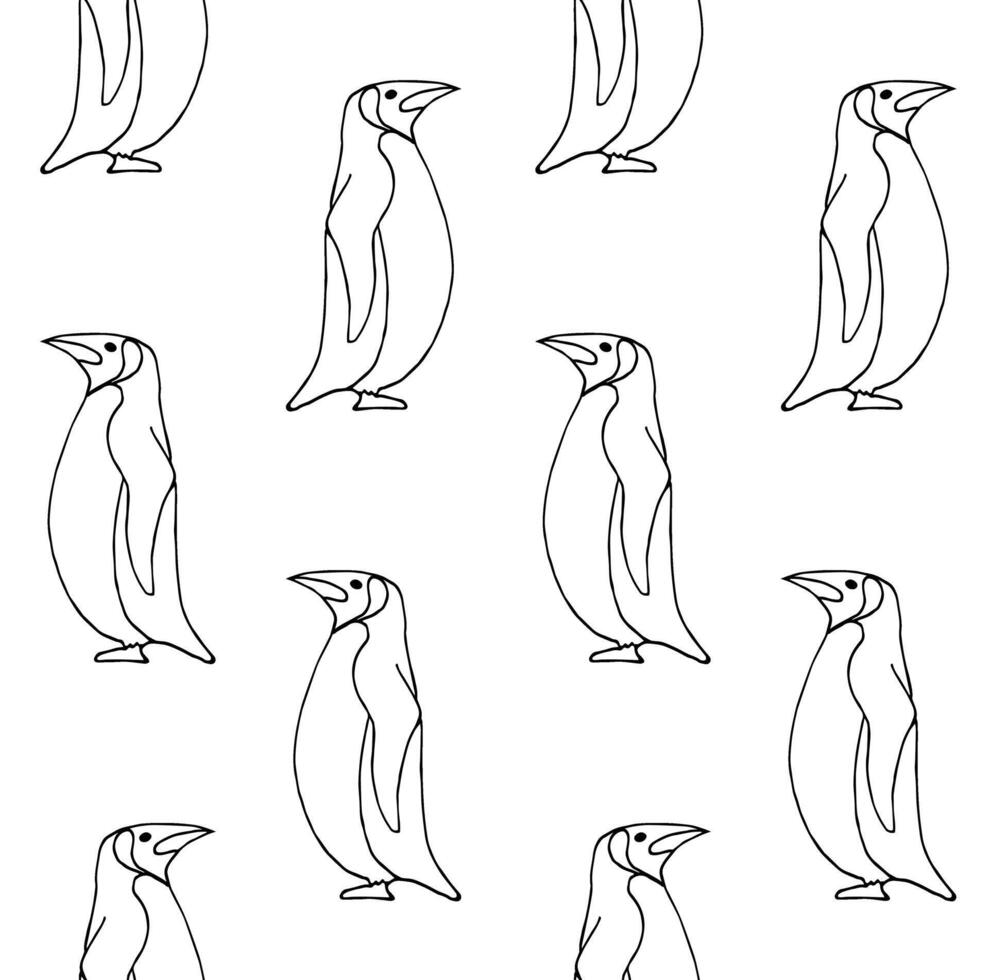 Seamless pattern of hand drawn doodle sketch penguin isolated on white background vector