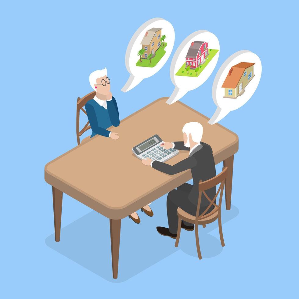 Meeting about real estate options vector