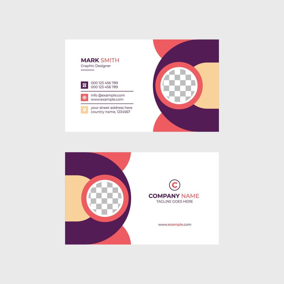 Graphic designer business card example vector