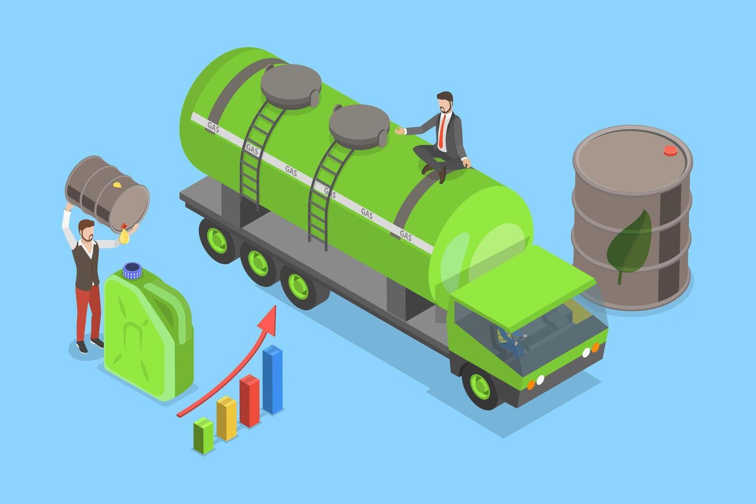 3D Isometric Flat Illustration of Renewable Energy, Biofuel and Environmental Sustainability vector