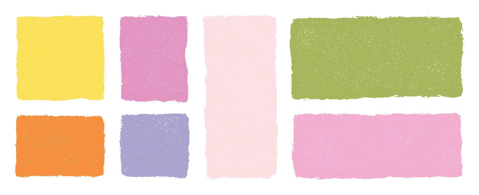Modern hand drawn geometric pastel rectangles illustration textured abstract design elements layout ink chalk style vibrant artistic shapes on transparent background for creative projects vector