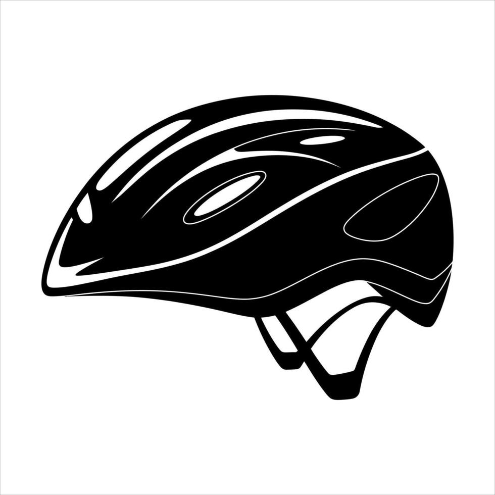 Black bicycle helmet with white accents cycling safety vector