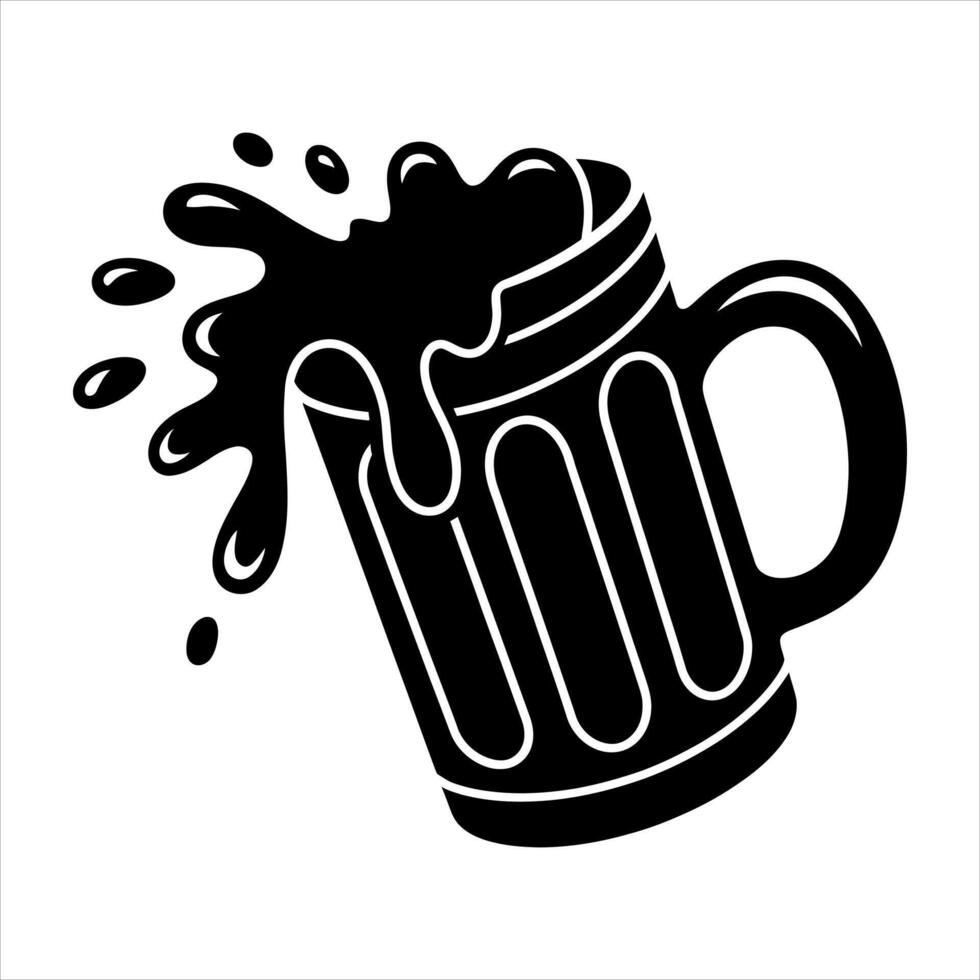 Frothy beer mug splash liquid vector