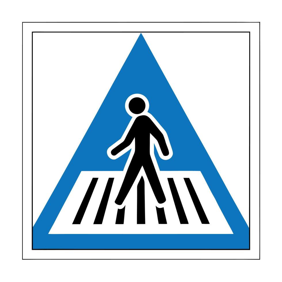 Pedestrian crossing warning sign traffic sign safety vector