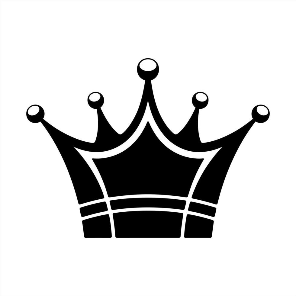 Black crown with rounded points regal royal vector