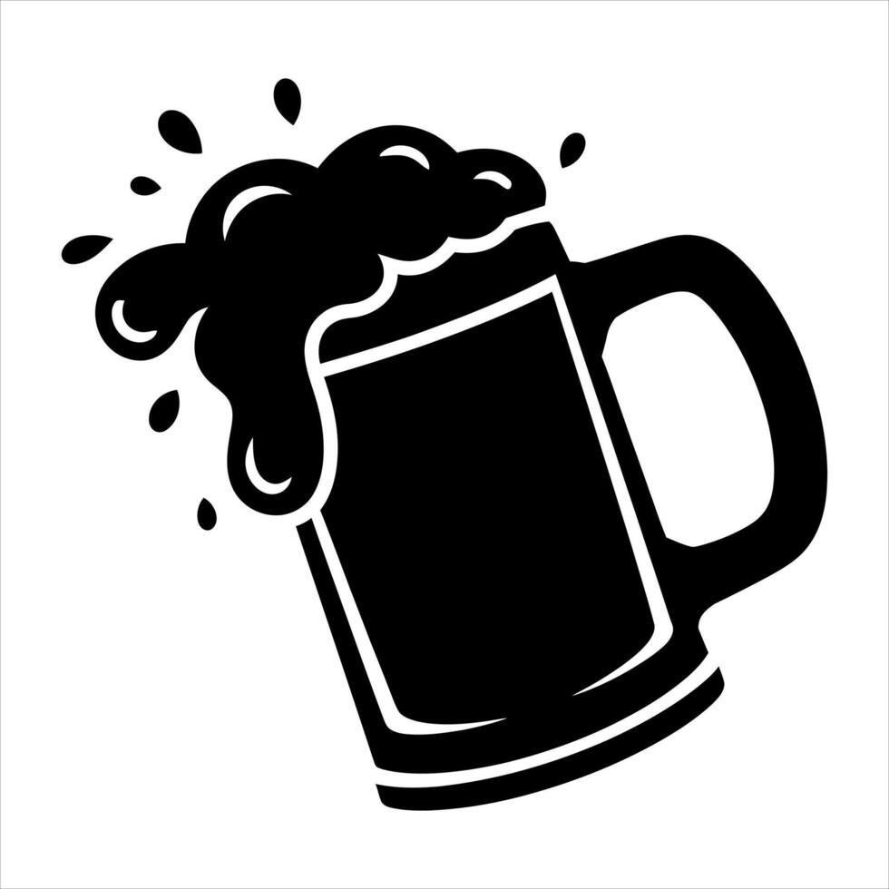 Frothy beer mug splash foam vector