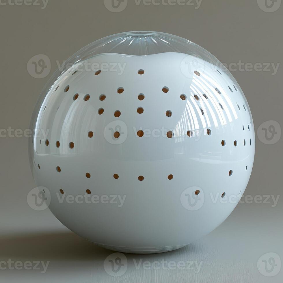 A white vase with holes in it photo