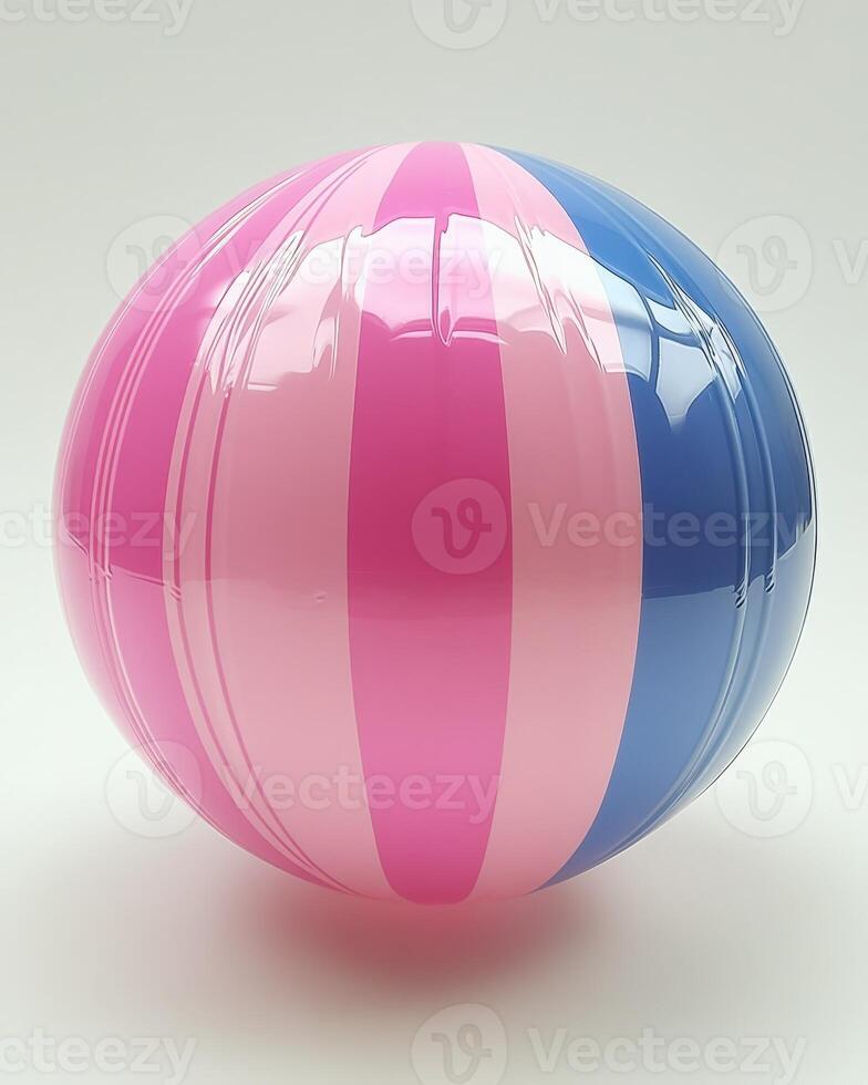 A pink and blue ball with a white background photo