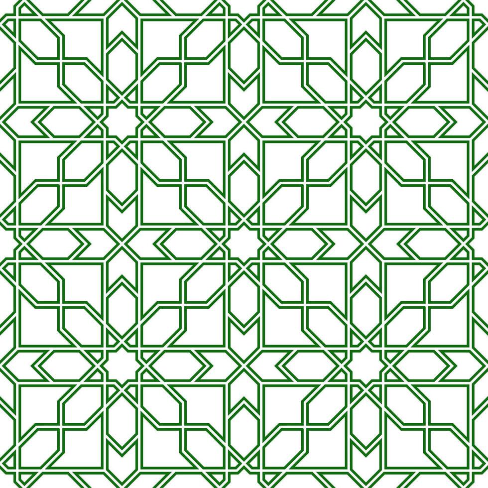 Seamless pattern of geometric Islamic background. Geometric outline texture on white background. vector