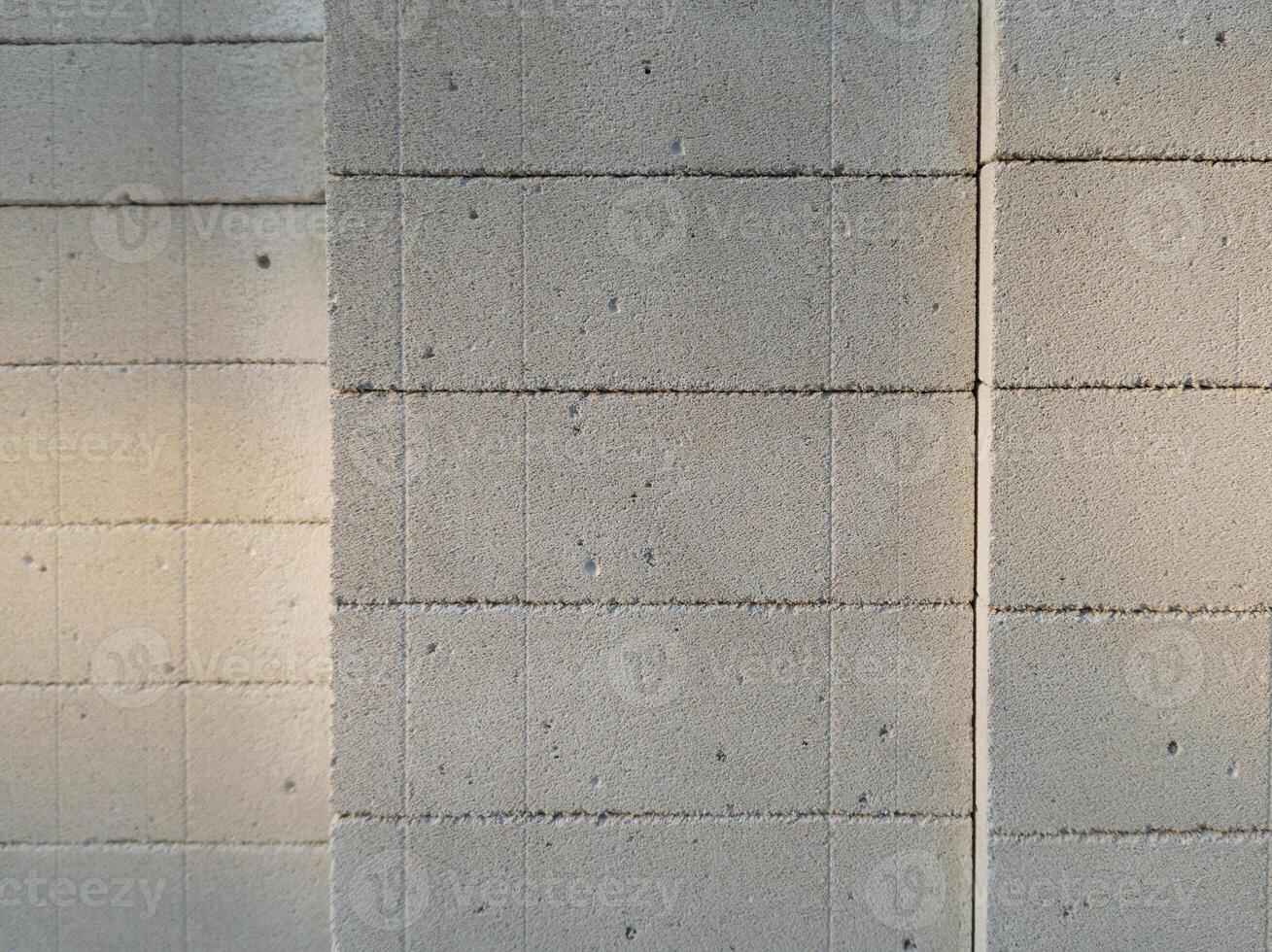 Aerated concrete wall close up texture photo