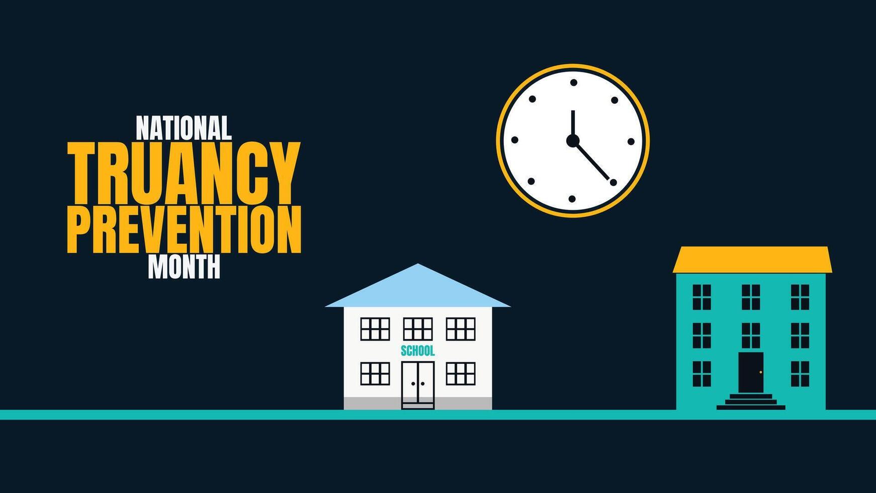 National Truancy Prevention Month Designs, Education and Attendance Awareness Graphics vector