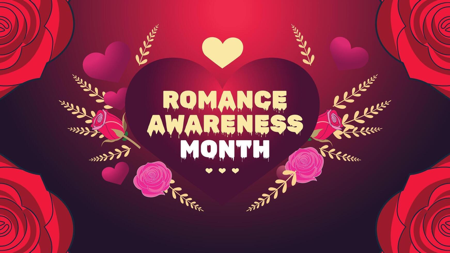 Romance Awareness Month graphic design vector