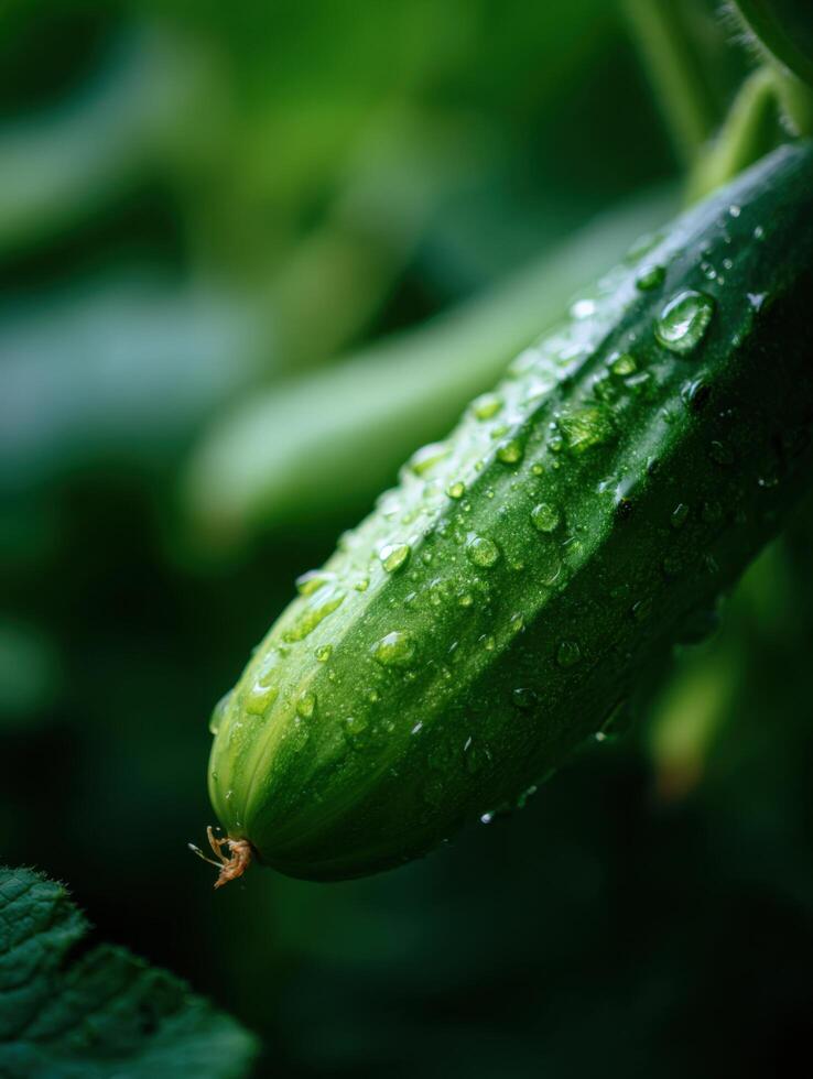 The Cool Refreshment of a Vibrant Green Cucumber photo