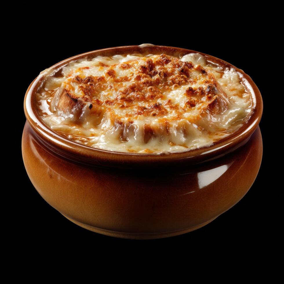 Classic Cheesy French Onion Soup Gratinee photo