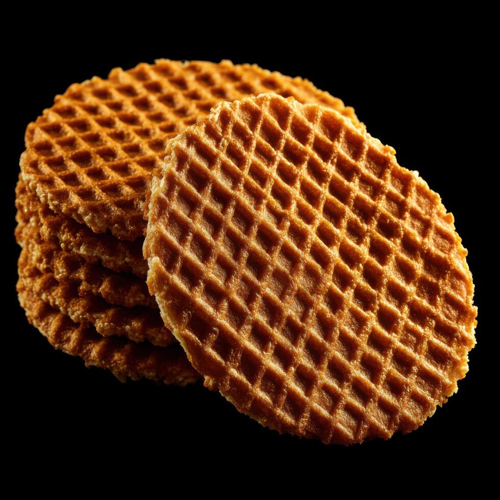 A Classic Dutch Stroopwafel With Caramel photo