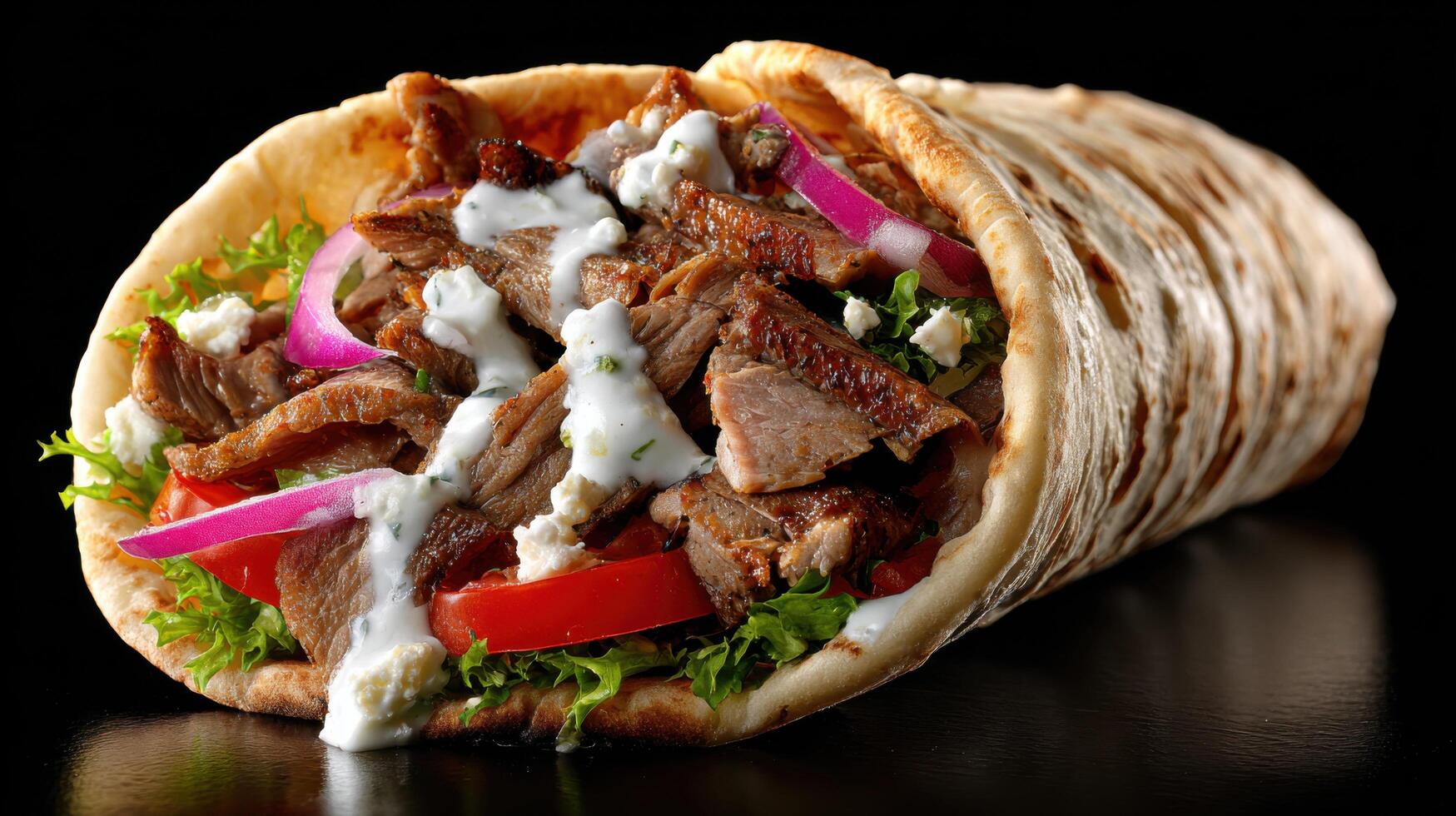 An Authentic Greek Platter Of Souvlaki And Gyros photo