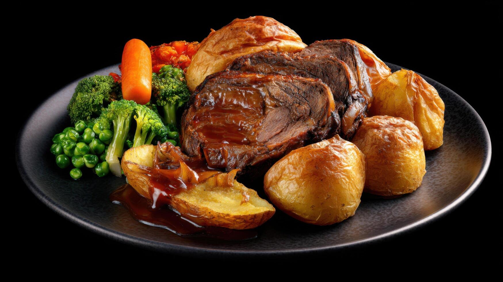 A Traditional English Sunday Roast A Family Meal photo