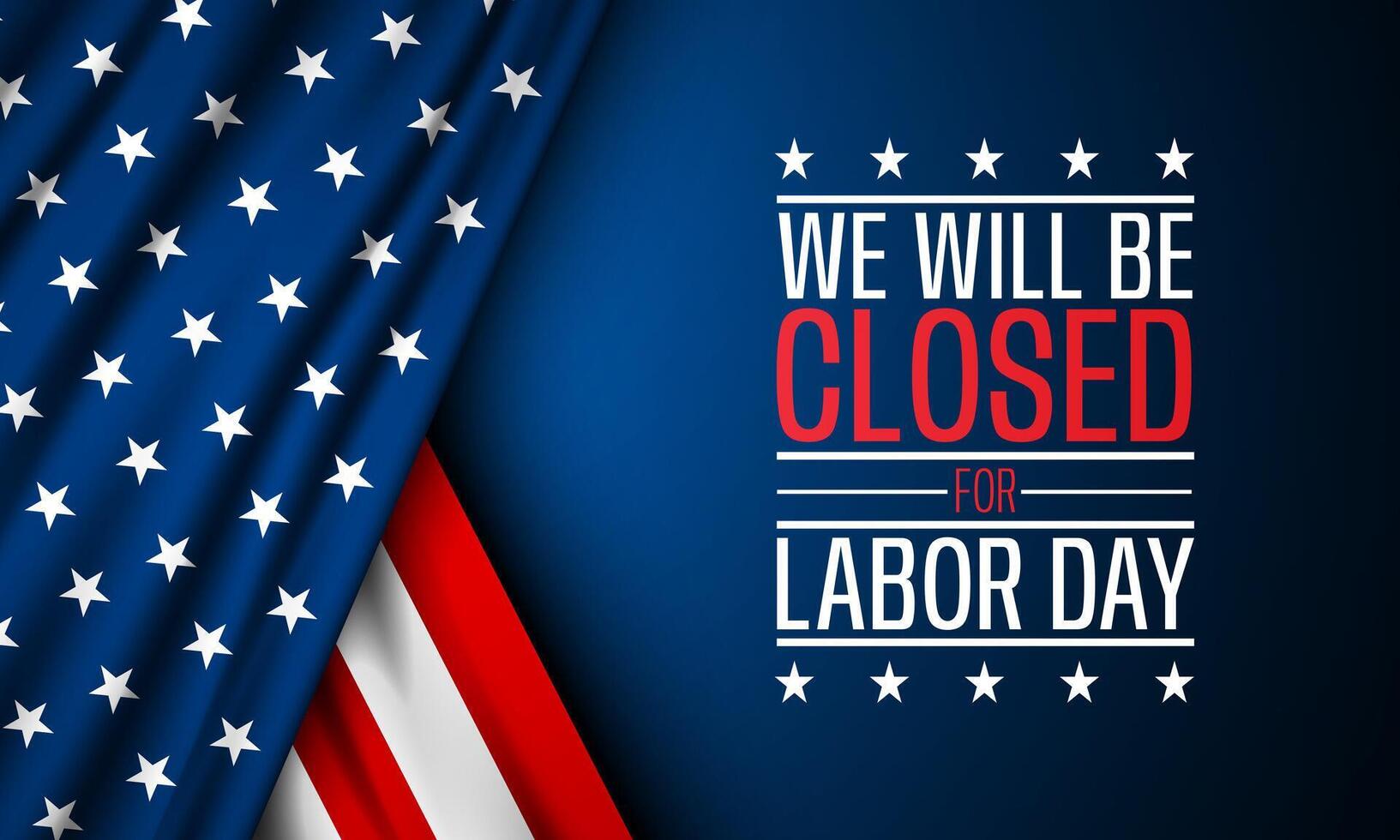 Labor Day closure announcement design vector