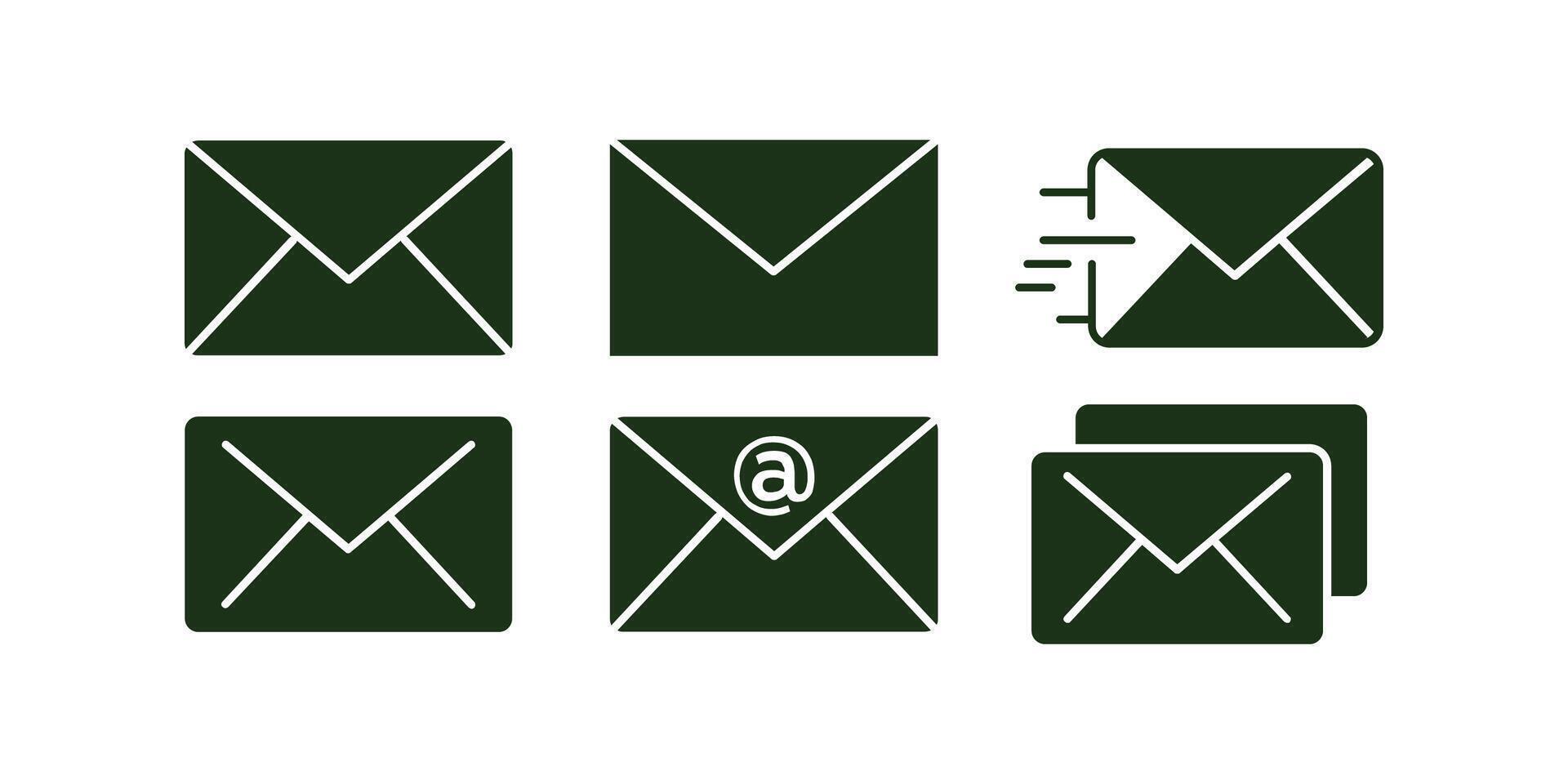 Closed envelop message icon set. Envelope icon, Mail icon for web, computer and mobile app vector