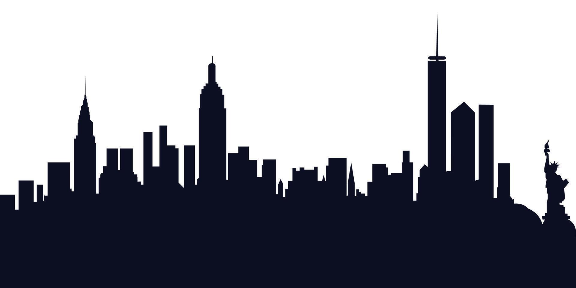 illustration of urban cityscape silhouettes featuring modern black city buildings, skyline designs, and architectural layout on white background vector
