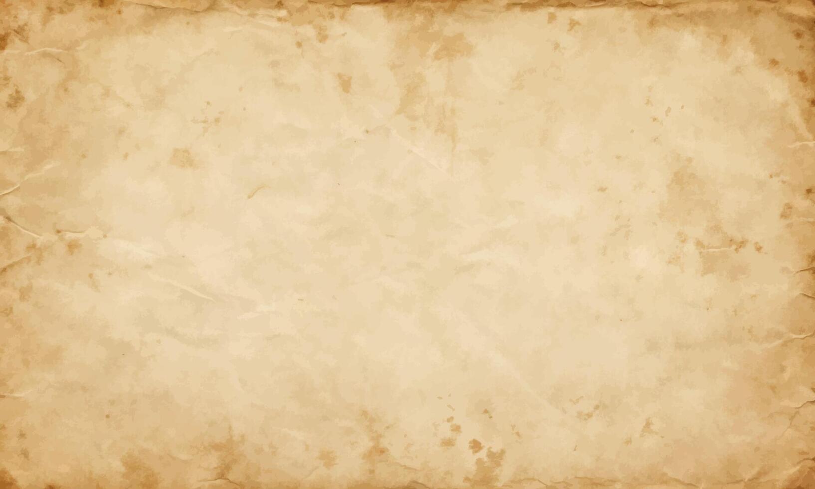 Flat illustration of old paper texture background featuring natural aging, grunge stains, and vintage elements for creative or retro-themed designs vector