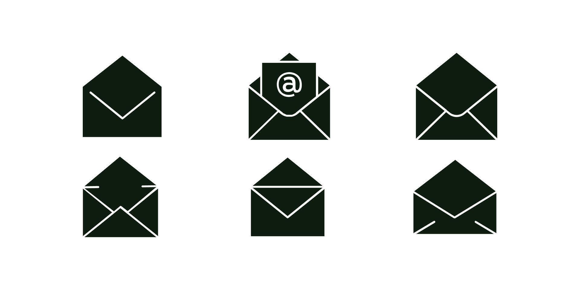 Opened Message envelope icon collection. Envelope icon, Mail icon for web, computer and mobile app vector