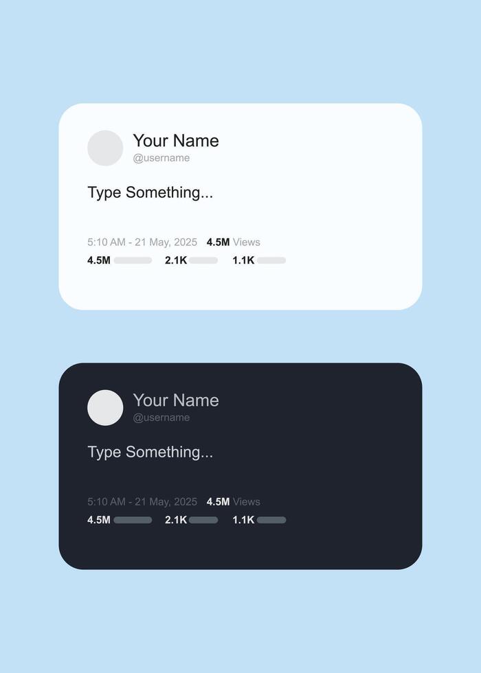 Minimalist social media post template. dark and light mode. Concept, Design, Isolated. Stock Illustration vector