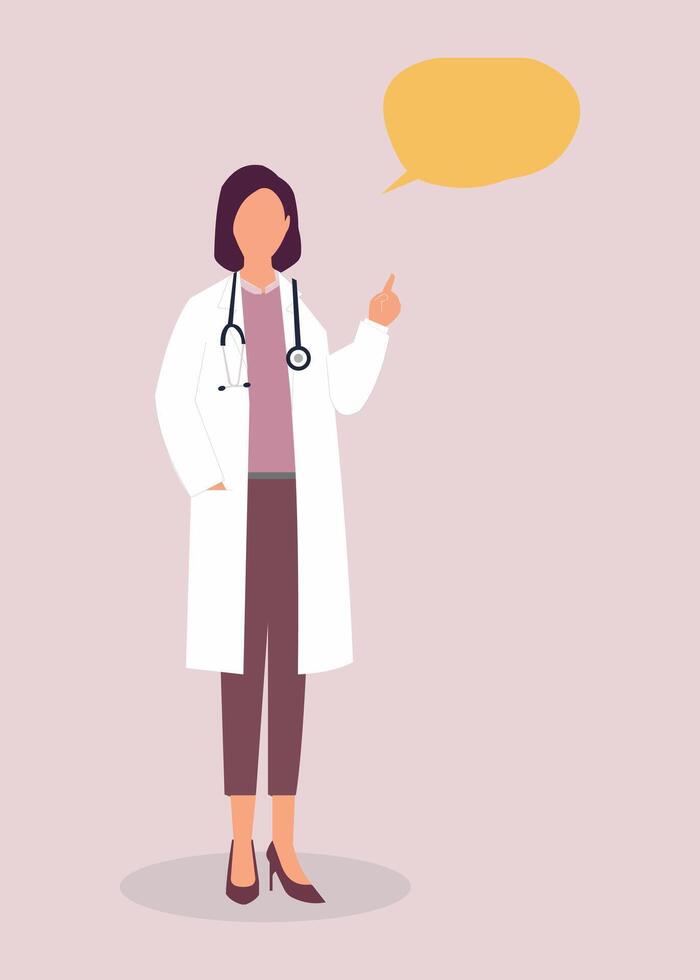 Female Doctor Talking. stock illustration vector