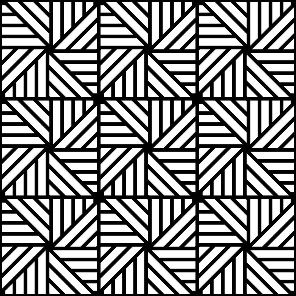 Black and White Random Striped Tile Seamless Pattern vector