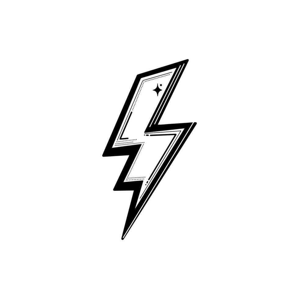 Electric Bolt Symbol with Stars vector