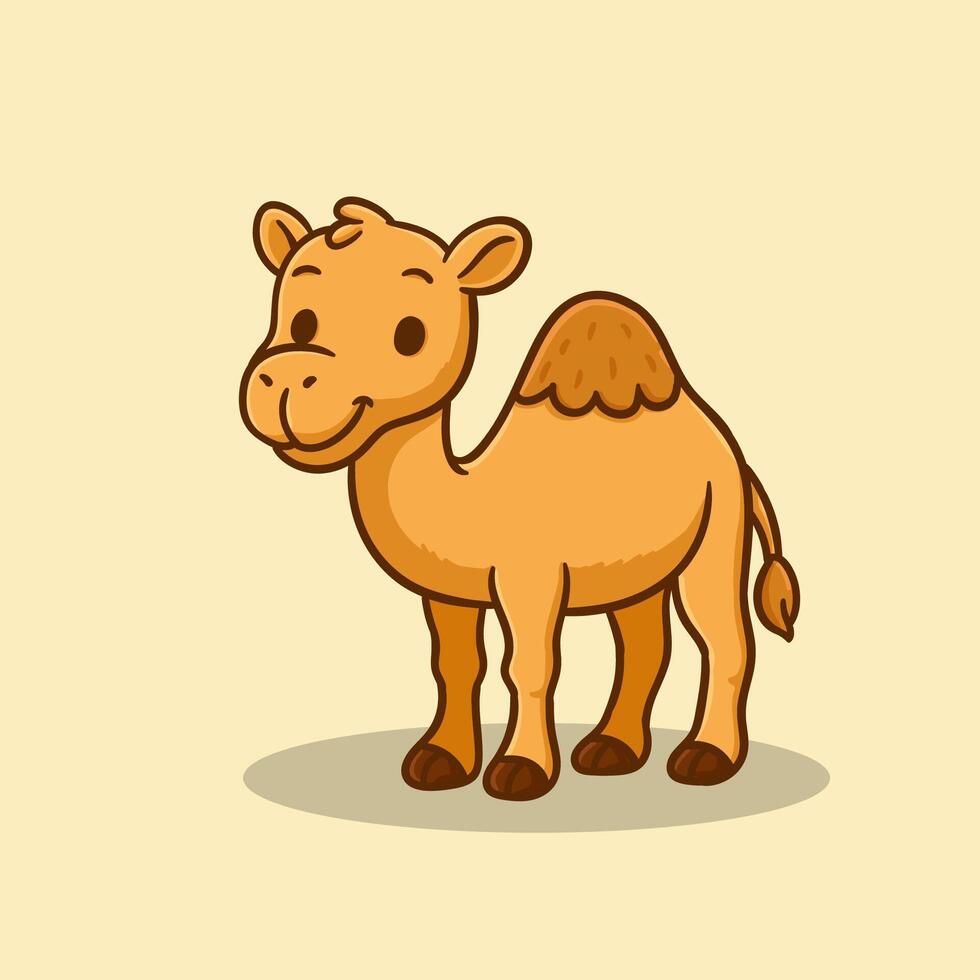 Cartoon camel character illustration vector