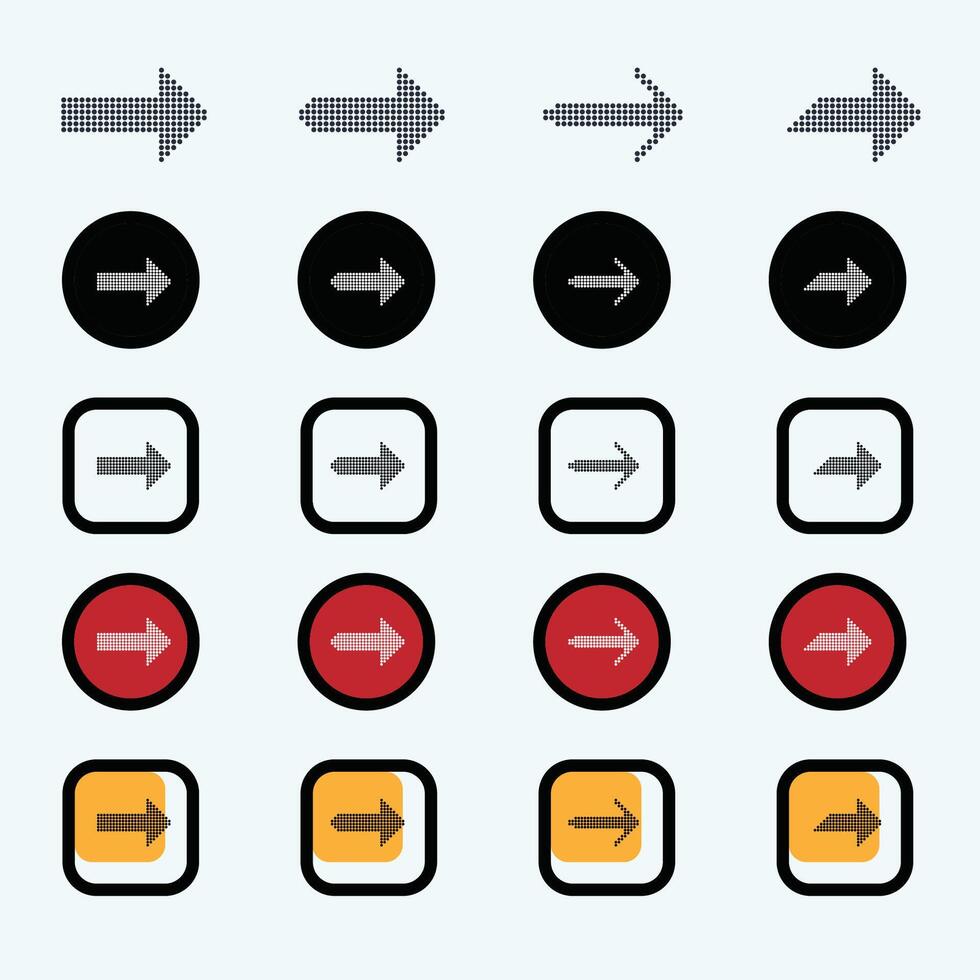 Colorful big arrow icon set, Arrow collection cursor. Modern arrow collection. Different arrow signs collection trend vector