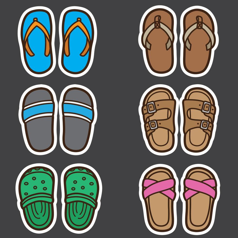 set of sandals good for sticker, badge, element design, icon, etc vector