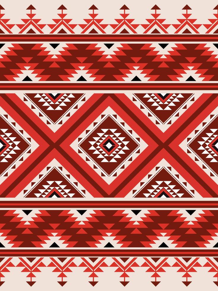 Red geometric tribal pattern design vector