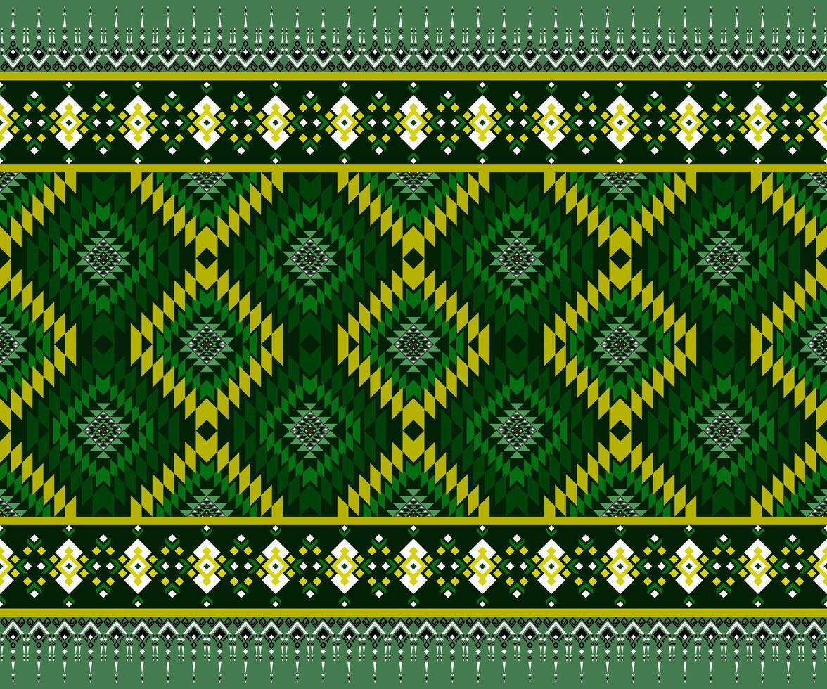 Abstract green ethnic art .Seamless pattern in tribal,folk embroidery,and Native American style. Aztec geometric art ornament print.Design for carpet,cover.Wallpaper,wrapping,fabric ,clothing. vector