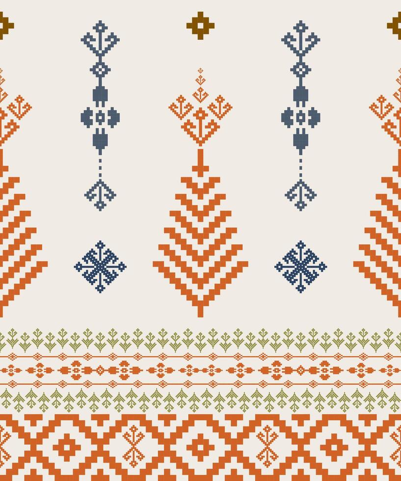 Red ethnic art .Seamless pattern in tribal,folk embroidery,and Native American style. Aztec geometric art ornament print.Design for carpet,cover.Wallpaper,wrapping,fabric,clothing. vector