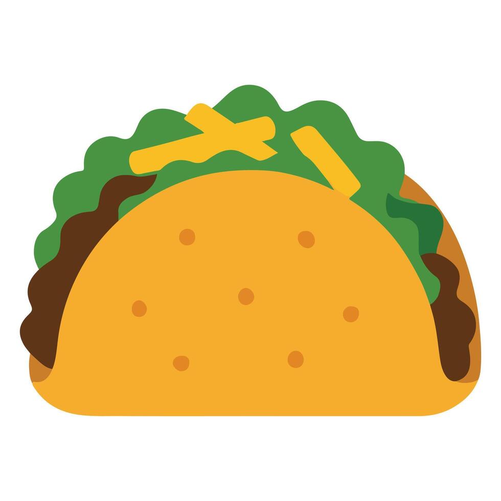 Beef Taco food , Mexican Food clipart, Mexican Beef Taco illustration, food isolated vector