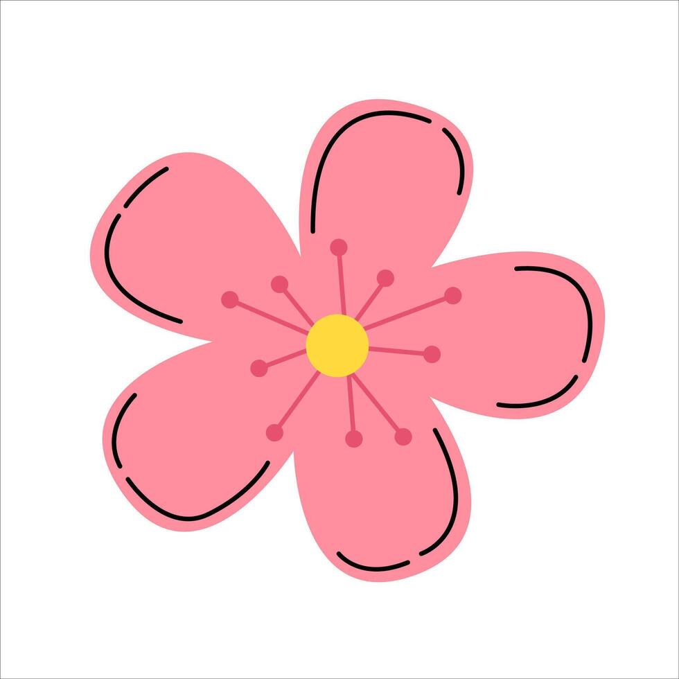 Spring Pink Simple Flower vector