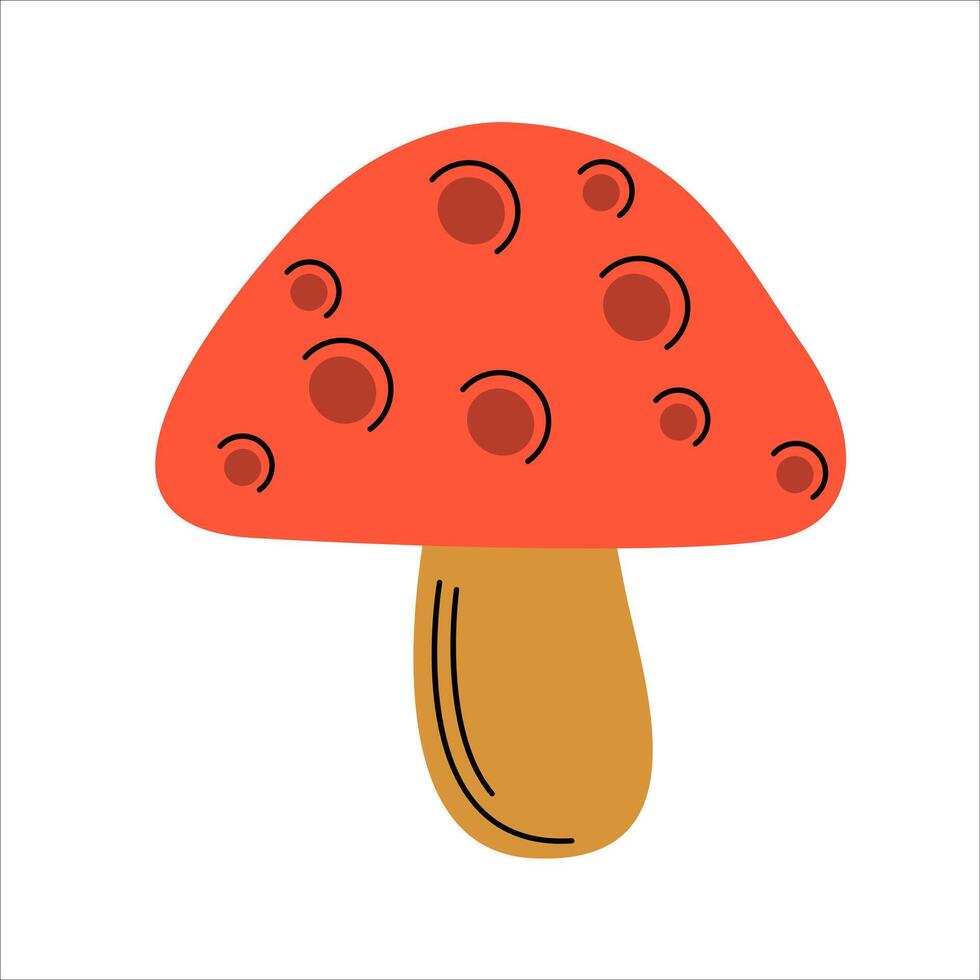 Spring Red Mushroom Cap vector