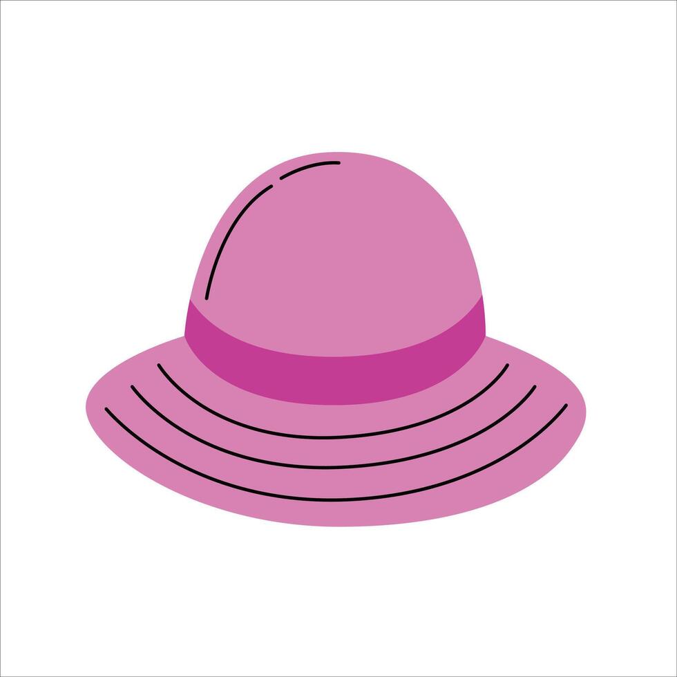 Spring Pink Wide Brim Hat vector
