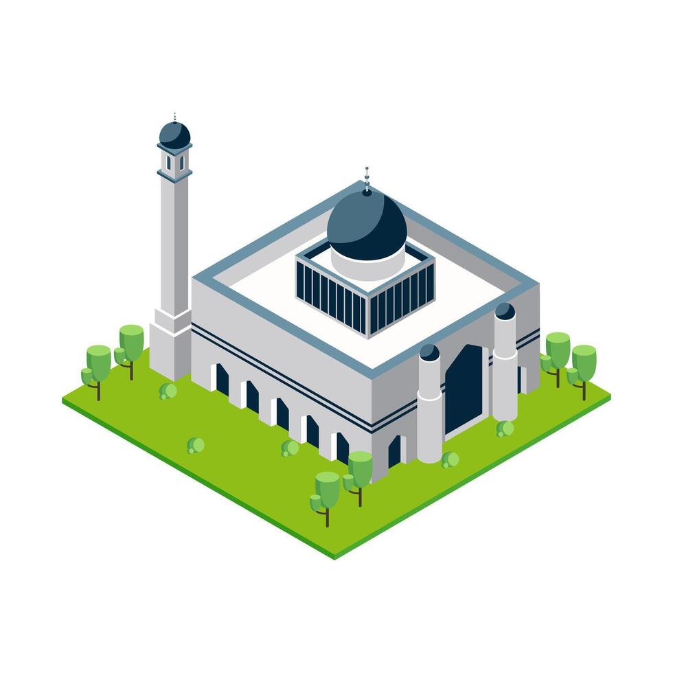 Islamic Mosque Building Illustration Isometric vector