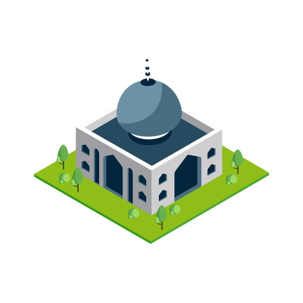 Modern Mosque with Dome Design vector