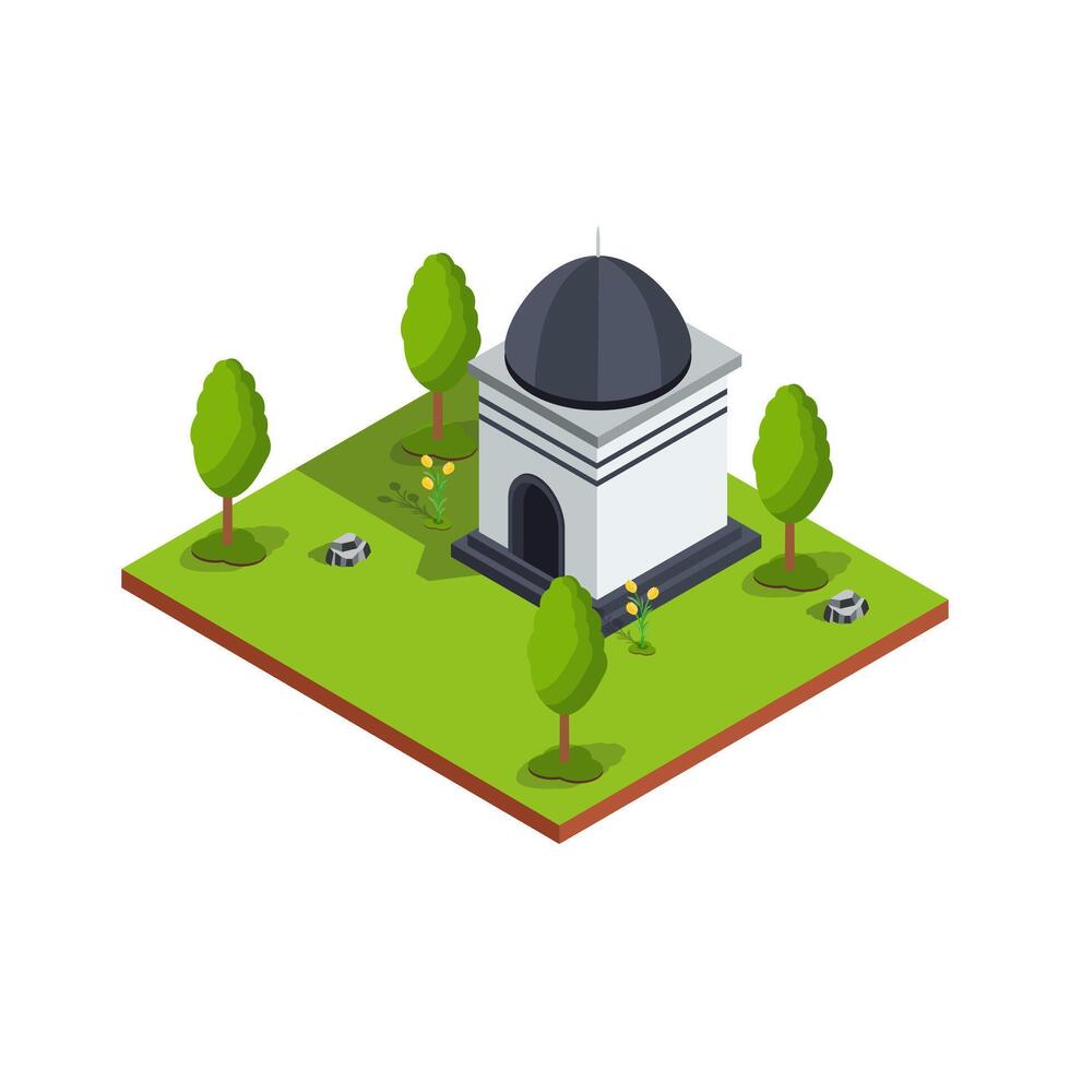 Small Mausoleum in Garden vector