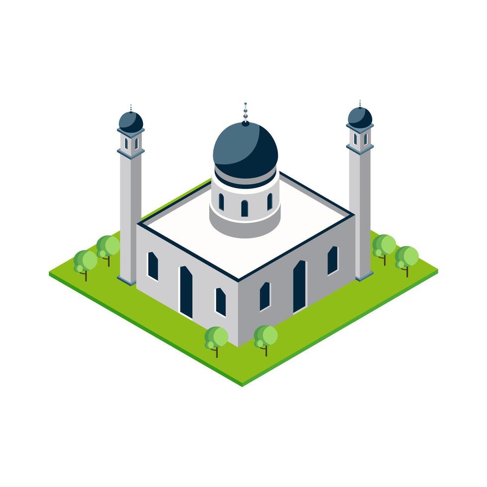 Isometric View of Mosque for posters banners and educational resources vector