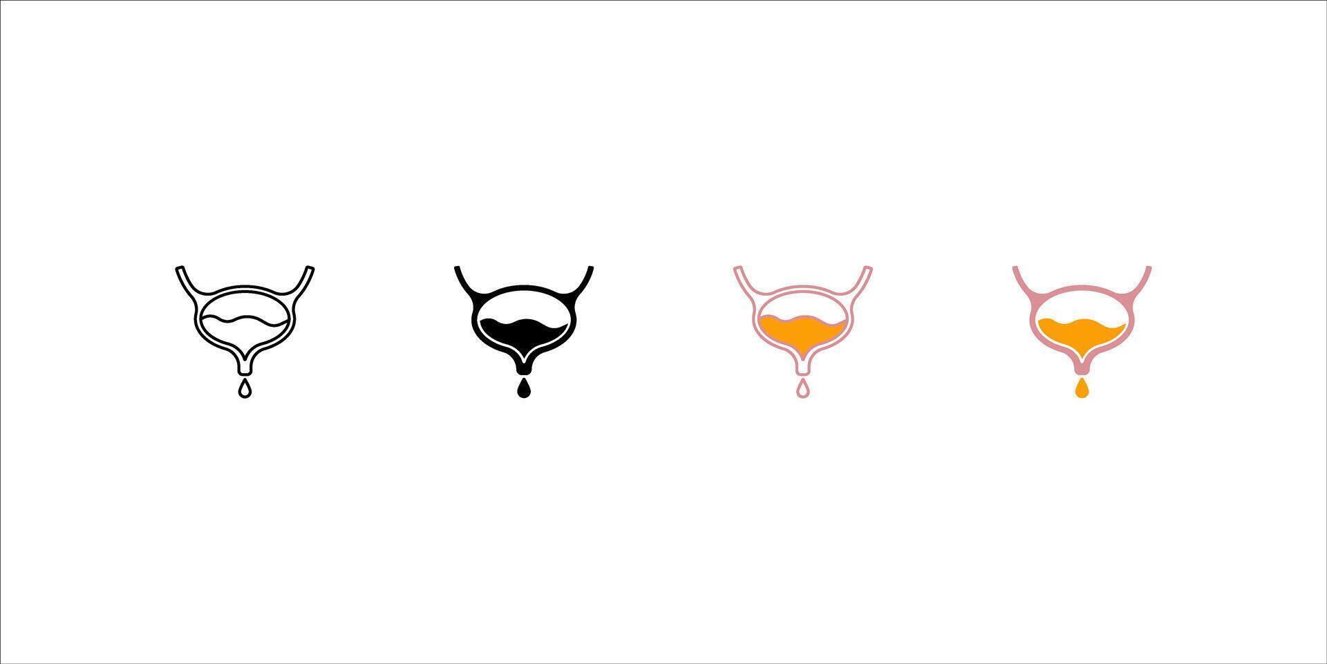 Ilustration Bladder icon set. sign for mobile concept and web design. illustration. vector