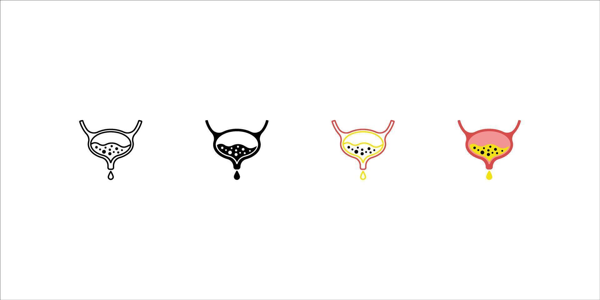 Ilustration Bladder icon set. sign for mobile concept and web design. illustration vector